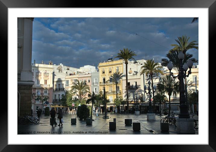 The San Juan de Dios square in Cadiz, Spain Framed Mounted Print by Alexandra Lavizzari