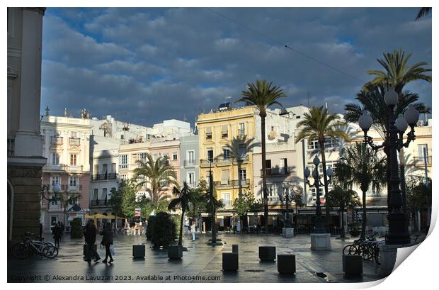 The San Juan de Dios square in Cadiz, Spain Print by Alexandra Lavizzari