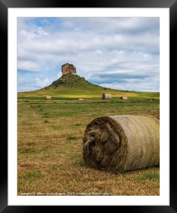Hay harvest below Surrender Hill Framed Mounted Print by Adrian Turnbull-Kemp