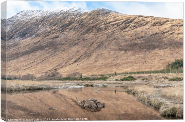 The meeting point of River Etive and the Loch Etive in the Highlands, Scotland Canvas Print by Dave Collins