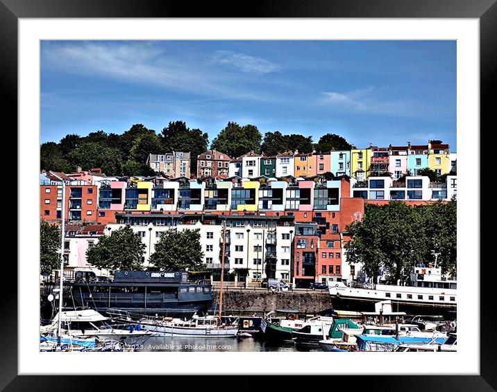 Vibrant Bristol Waterfront Framed Mounted Print by Les Schofield