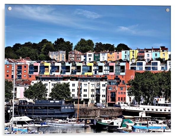 Vibrant Bristol Waterfront Acrylic by Les Schofield