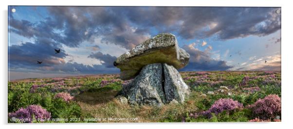 The Picturesque Chun Quoit Neolithic Stone Burial Chamber Acrylic by Paul E Williams