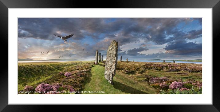 View of the Enigmatic Neolithic Stone Circle of Brodgar, Orkney Framed Mounted Print by Paul E Williams