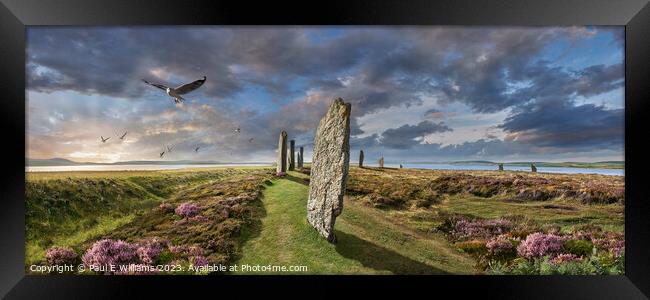 View of the Enigmatic Neolithic Stone Circle of Brodgar, Orkney Framed Print by Paul E Williams