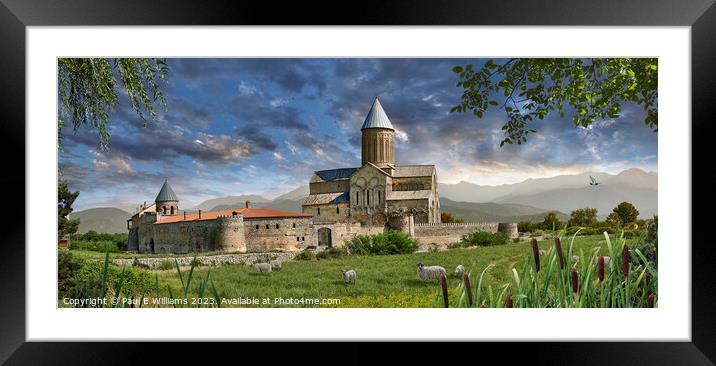 Beautiful Medieval Georgian Orthodox Cathedral of Alaverdi in Sun Framed Mounted Print by Paul E Williams