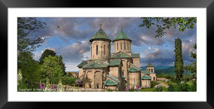View of the Beautiful Georgian Orthodox Gelati Cathedral in Sun Framed Mounted Print by Paul E Williams