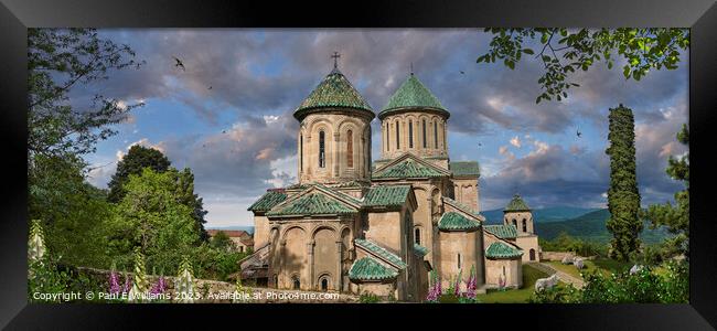 View of the Beautiful Georgian Orthodox Gelati Cathedral in Sun Framed Print by Paul E Williams
