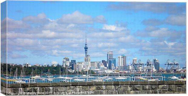 Auckland across the harbour Canvas Print by Mandy Rice