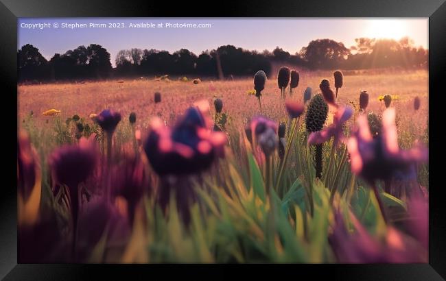 Wild Flower Meadow Framed Print by Stephen Pimm