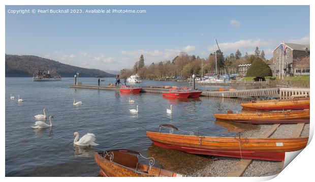 Bowness on Windermere Lake District Pano Print by Pearl Bucknall