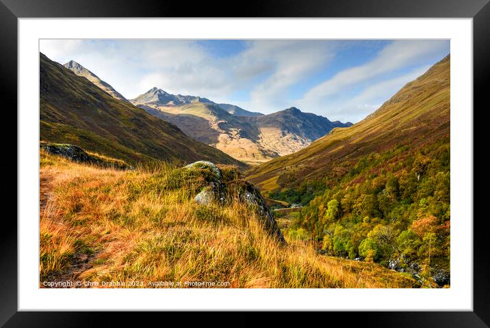 Glen Shiel in Autumn Framed Mounted Print by Chris Drabble