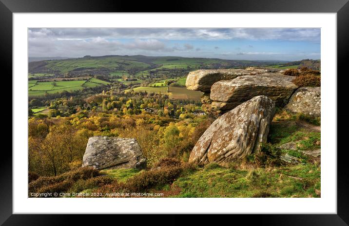 Froggatt Edge Autumn Framed Mounted Print by Chris Drabble