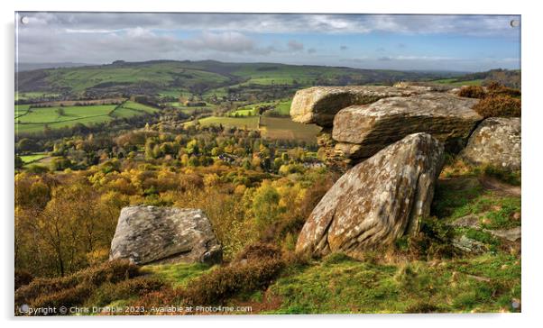 Froggatt Edge Autumn Acrylic by Chris Drabble