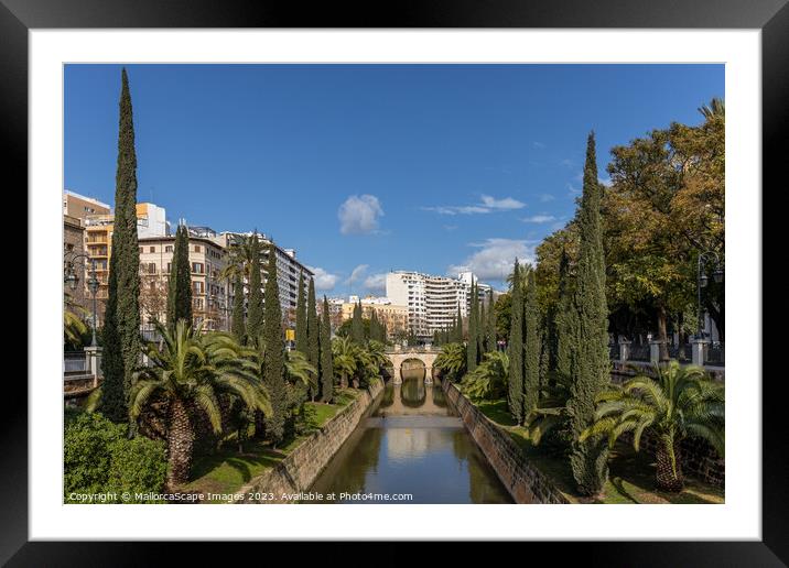 Canal Torrent de Sa Riera in Palma de Mallorca Framed Mounted Print by MallorcaScape Images