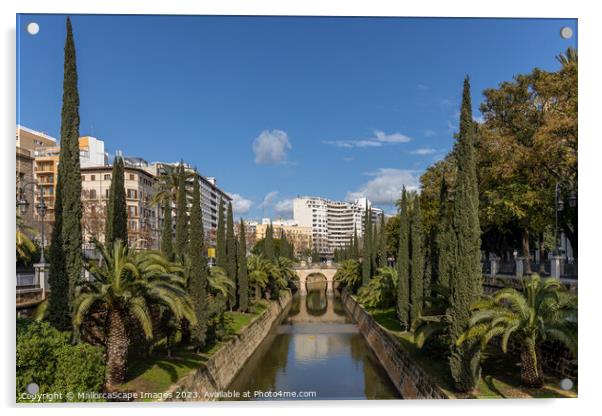 Canal Torrent de Sa Riera in Palma de Mallorca Acrylic by MallorcaScape Images