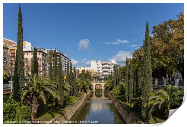 Canal Torrent de Sa Riera in Palma de Mallorca Print by MallorcaScape Images