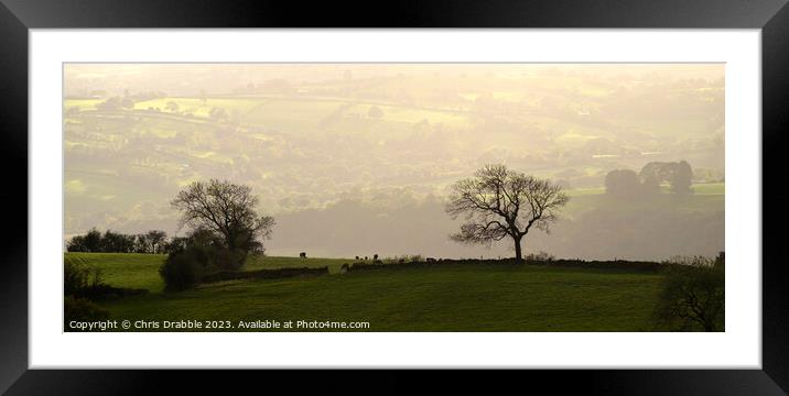 Into the light at Alport Height Framed Mounted Print by Chris Drabble