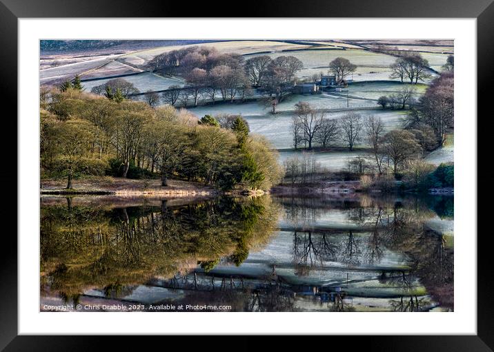 Ladybower Reflections Framed Mounted Print by Chris Drabble