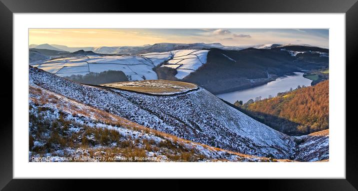 Ladybower Reservoir from Whinstone Lee Tor Framed Mounted Print by Chris Drabble