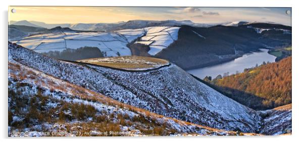 Ladybower Reservoir from Whinstone Lee Tor Acrylic by Chris Drabble