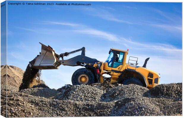 Wheel Loader Working at Construction Site Canvas Print by Taina Sohlman