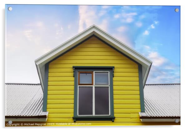 Roof window in velux style with roof tiles - icelandic architect Acrylic by Michael Piepgras