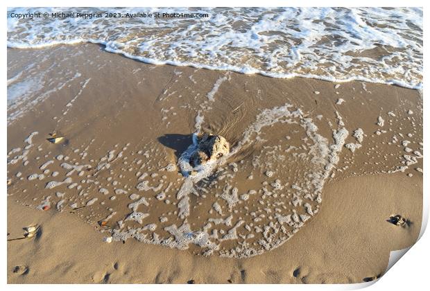 Beautiful view on sandy beaches at the baltic sea on a sunny day Print by Michael Piepgras