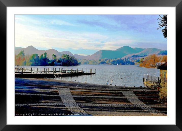 Derwent water and Western fells Keswick Framed Mounted Print by john hill