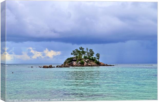 Sunny day beach view on the paradise islands Seychelles Canvas Print by Michael Piepgras