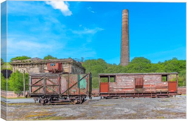 Wooden Train Carriages Canvas Print by Valerie Paterson