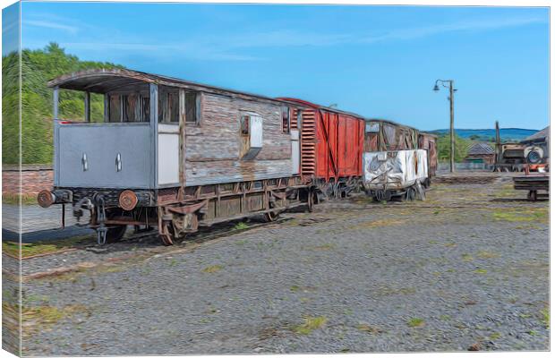 Wooden Train Canvas Print by Valerie Paterson