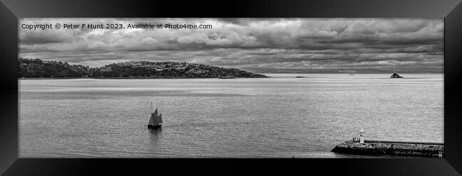 Moody Torbay And A Lone Sailing Trawler Framed Print by Peter F Hunt