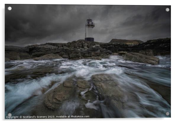 Rhue lighthouse, Scotland. Acrylic by Scotland's Scenery