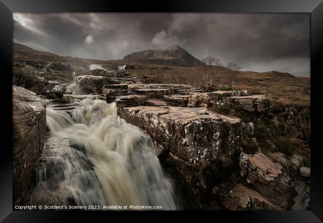 Ardessie waterfalls, Northwest highlands, Scotland. Framed Print by Scotland's Scenery
