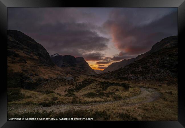 Glencoe sunset Framed Print by Scotland's Scenery