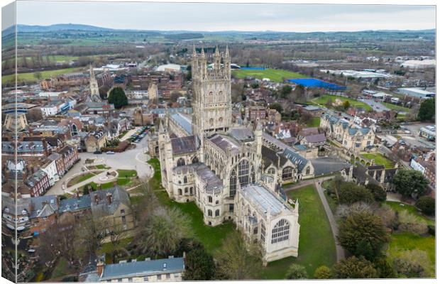 Gloucester Cathedral Aerial Views Canvas Print by Apollo Aerial Photography