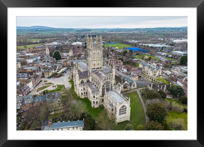 Gloucester Cathedral Aerial Views Framed Mounted Print by Apollo Aerial Photography