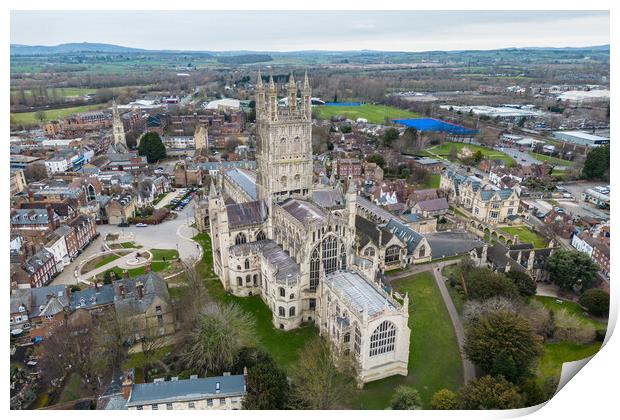 Gloucester Cathedral Aerial Views Print by Apollo Aerial Photography
