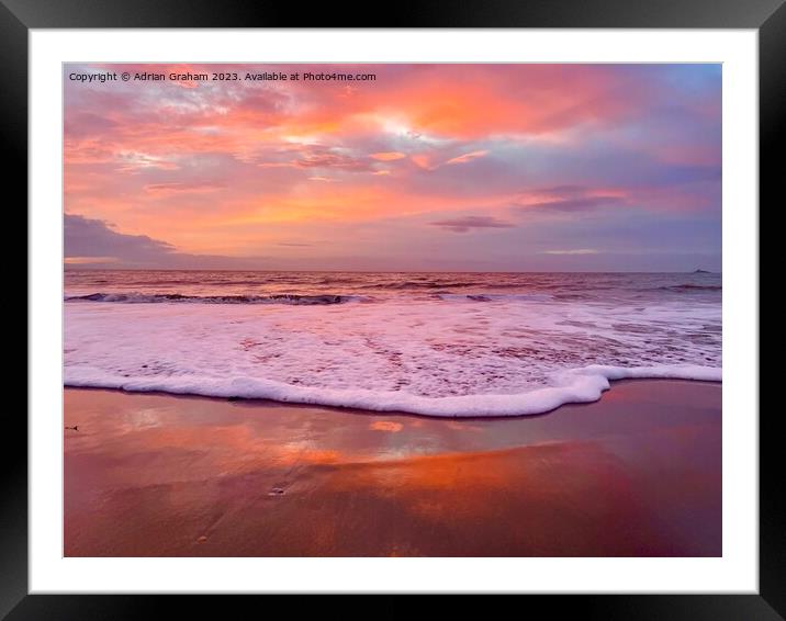 Ocean Sunrise at Swansea Bay Framed Mounted Print by Adrian Graham