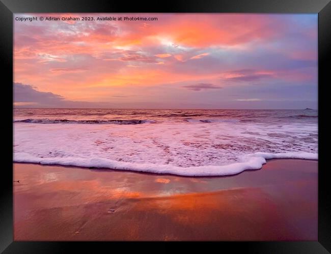 Ocean Sunrise at Swansea Bay Framed Print by Adrian Graham