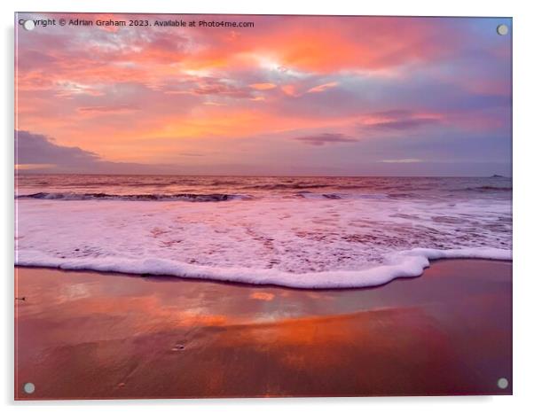 Ocean Sunrise at Swansea Bay Acrylic by Adrian Graham