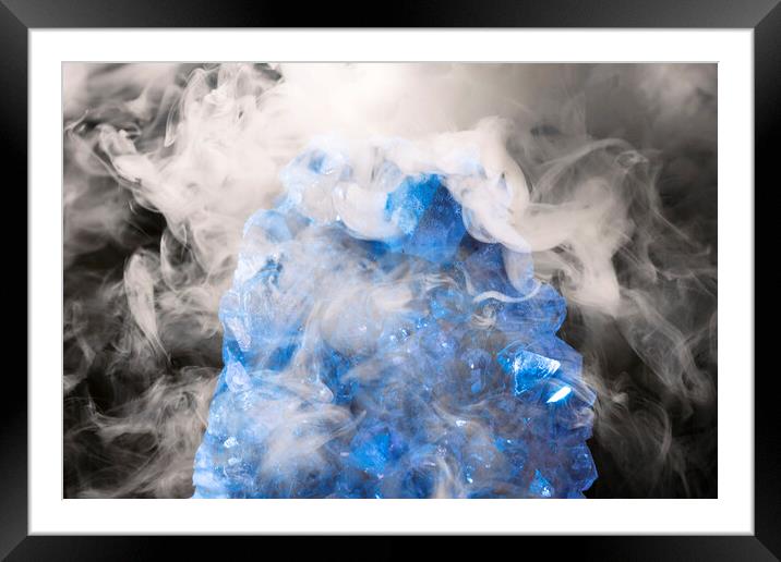 Blue Crystal and smoke Framed Mounted Print by Glen Allen