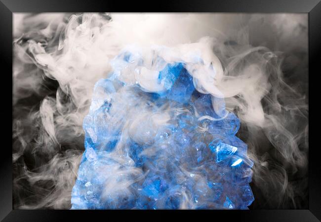 Blue Crystal and smoke Framed Print by Glen Allen