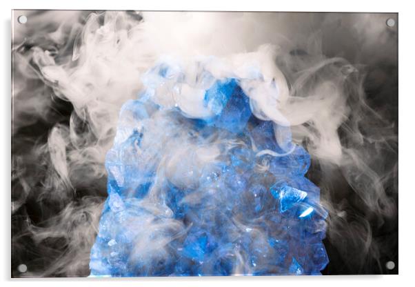 Blue Crystal and smoke Acrylic by Glen Allen