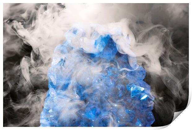 Blue Crystal and smoke Print by Glen Allen