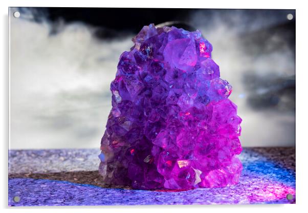 Purple Crystals Acrylic by Glen Allen