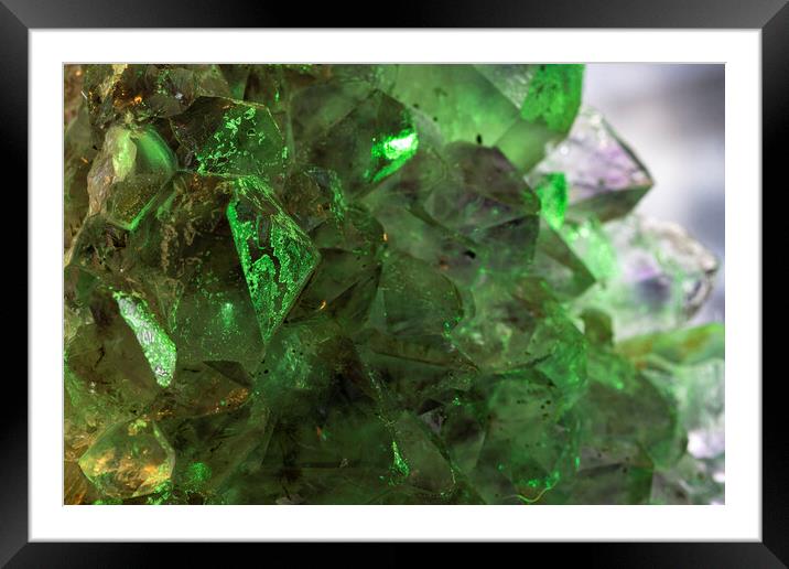 Green Crystal Framed Mounted Print by Glen Allen