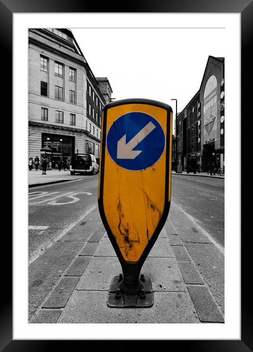 Keep Left - The Headrow Leeds - Colour Popped Framed Mounted Print by Glen Allen