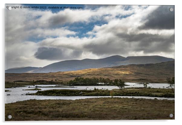 Bleak dramatic landscape of Rannoch moor Acrylic by Kevin White